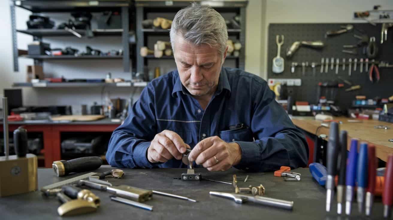 serrurier dans son atelier